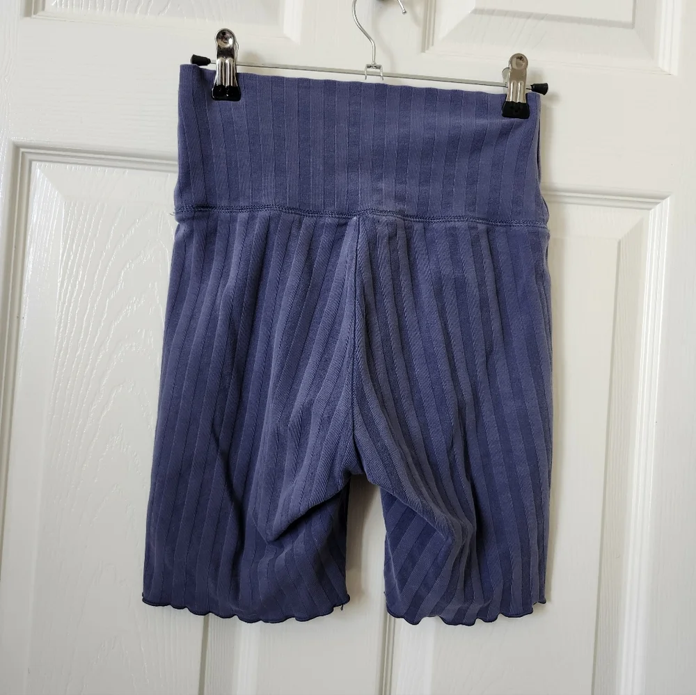 Aerie Ribbed Navy High-Waisted Shorts